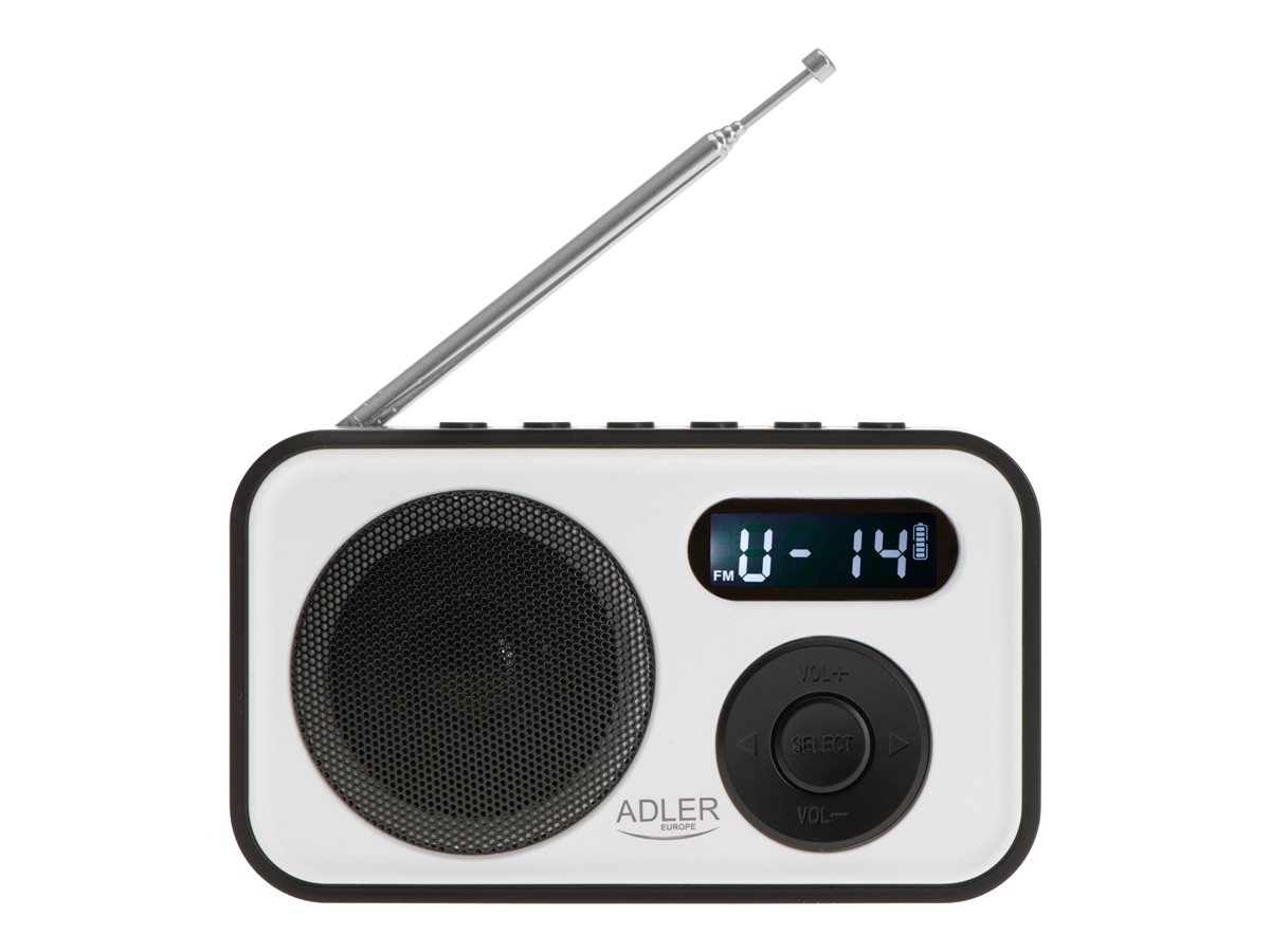 Adler | PLL AM/FM Digital Radio | AD 1906 | Alarm function | White/Black - Image 2