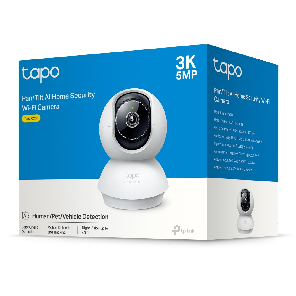 TP-LINK | Pan/Tilt AI Home Security Wi-Fi Camera | Tapo C230 | Tabletop/Ceiling-Mounted | 5 MP | 4mm/F2.0 | H.264 | Micro SD, Max. 512 GB - Image 5