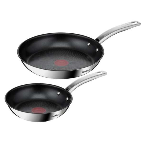 TEFAL | Pan Set | Intuition B817S255 | Frying | Diameter 20/26 cm | Suitable for induction hob | Fixed handle | Black/Silver