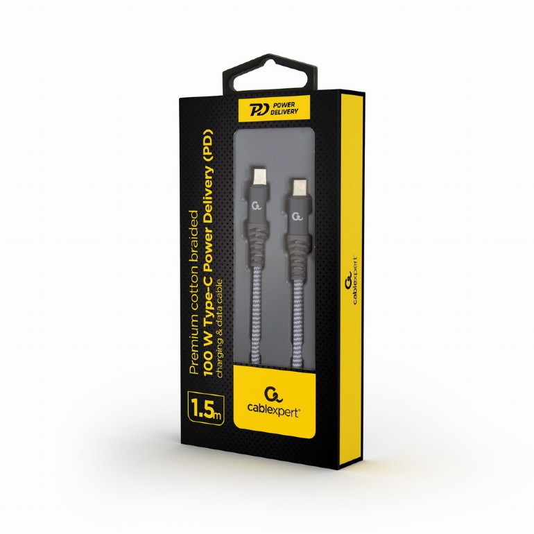 Cablexpert | 100 W Type-C Power Delivery (PD) premium charging and data cable, 1.5 m | CC-USB2B-CMCM100-1.5M - Image 3