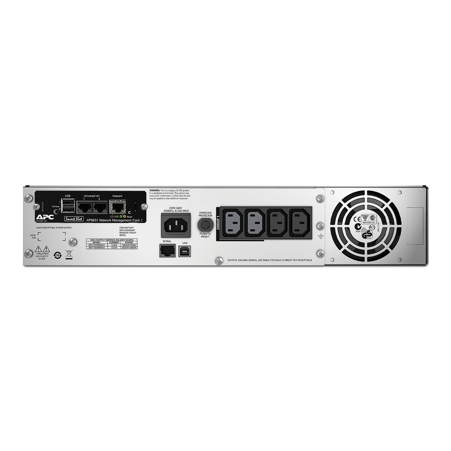 Schneider Electric APC Smart-UPS, Rackmount 2U, 230V, 4x IEC C13 sockets, Network card, AVR, LCD | SMT1500RMI2UNC | 1500 VA | 1000 W | 230 V - Image 3