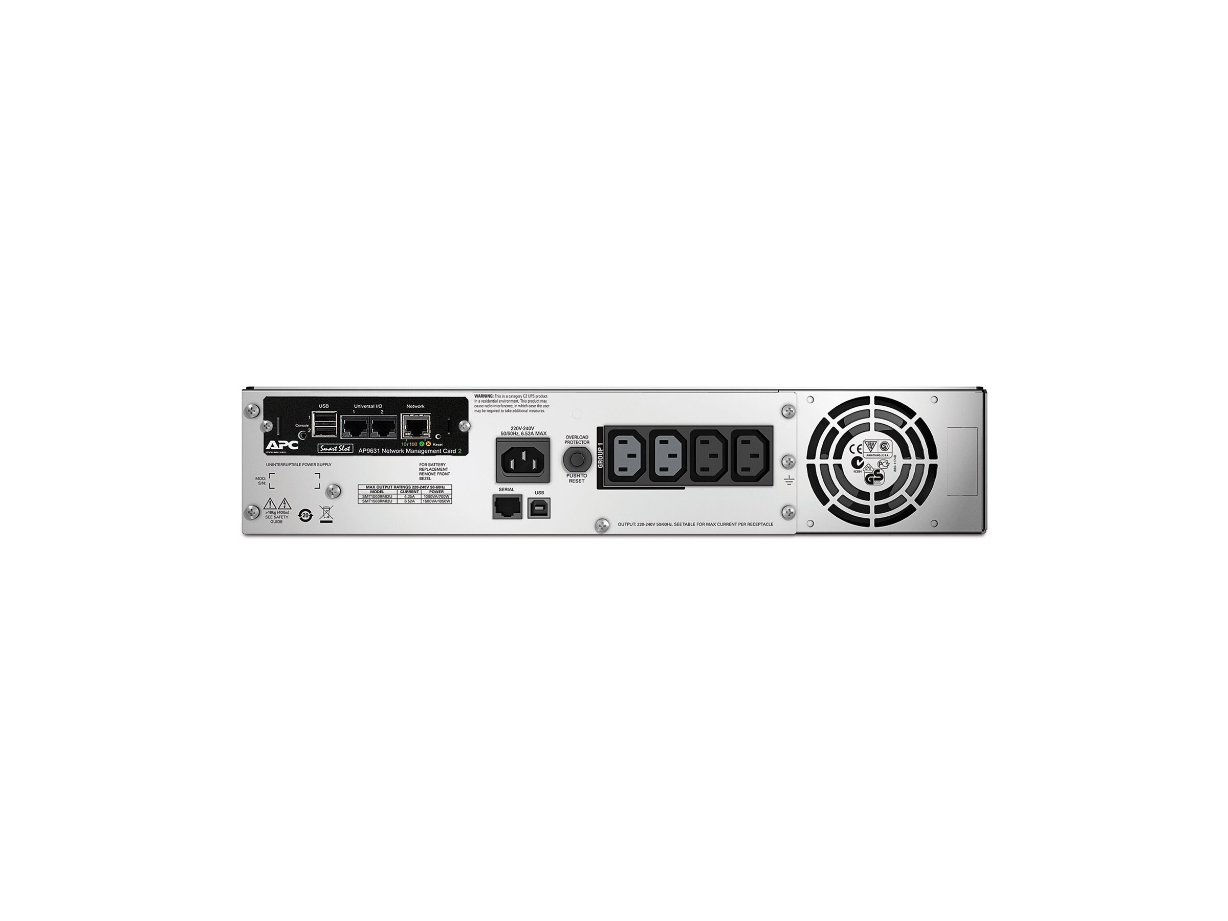 Schneider Electric APC Smart-UPS, Rackmount 2U, 230V, 4x IEC C13 sockets, Network card, AVR, LCD | SMT1500RMI2UNC | 1500 VA | 1000 W | 230 V - Image 5