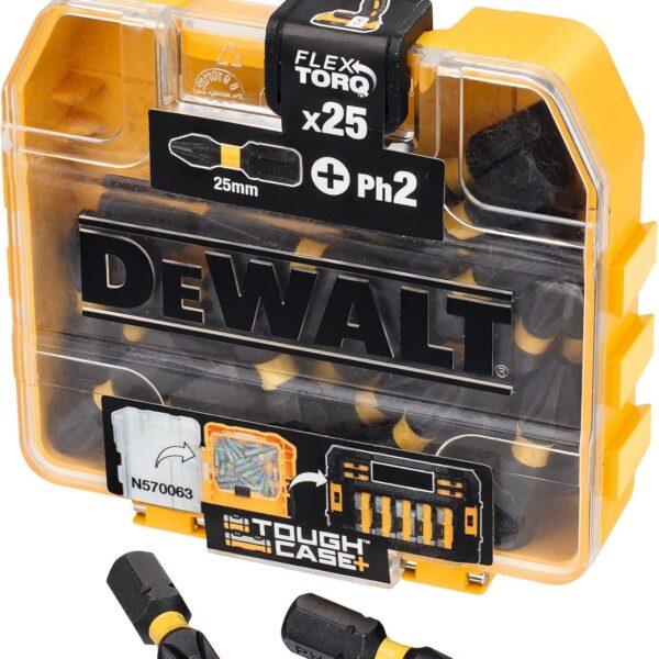 DEWALT DT70555T-QZ Extreme FLEXTORQ 25pc Set PH2 25mm in Small Bulk Storage Case