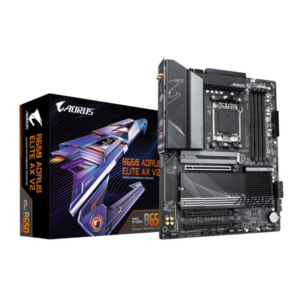 Gigabyte | B650 A ELITE AX V2 1.0 | Processor family AMD | Processor socket AM5 | DDR5 DIMM | Supported hard disk drive interfaces SATA, M.2 | Number of SATA connectors 4
