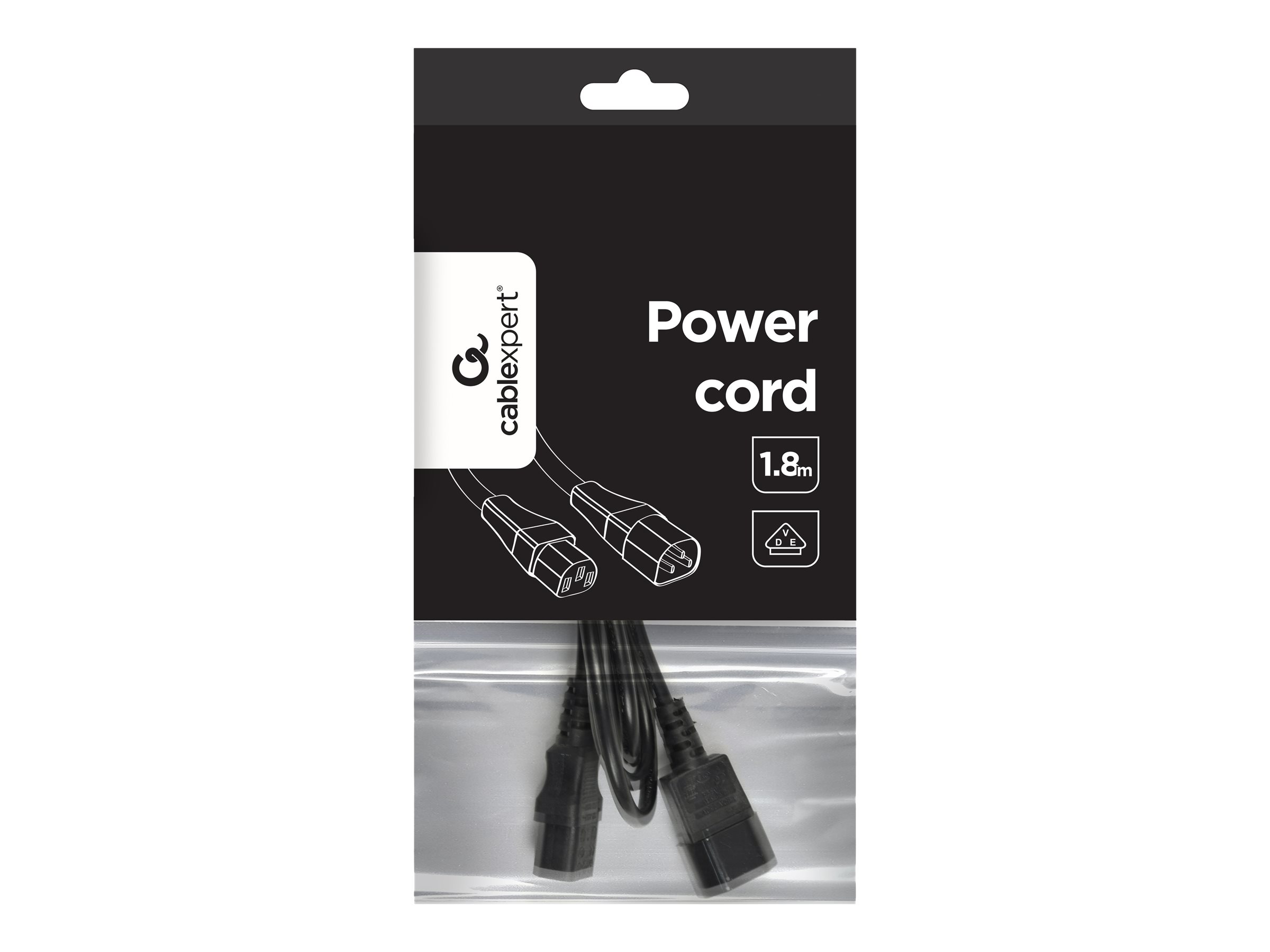 Cablexpert | PC-189-VDE power extension cable 1.8 meter | Black C14 coupler | C14 coupler - Image 6