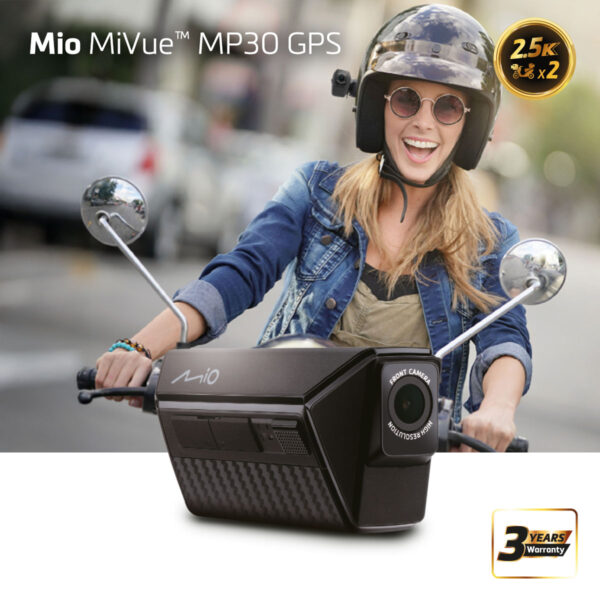 Mio | MiVue MP30 Dual 2.5K Rider Dash Cam | GPS (satellite)