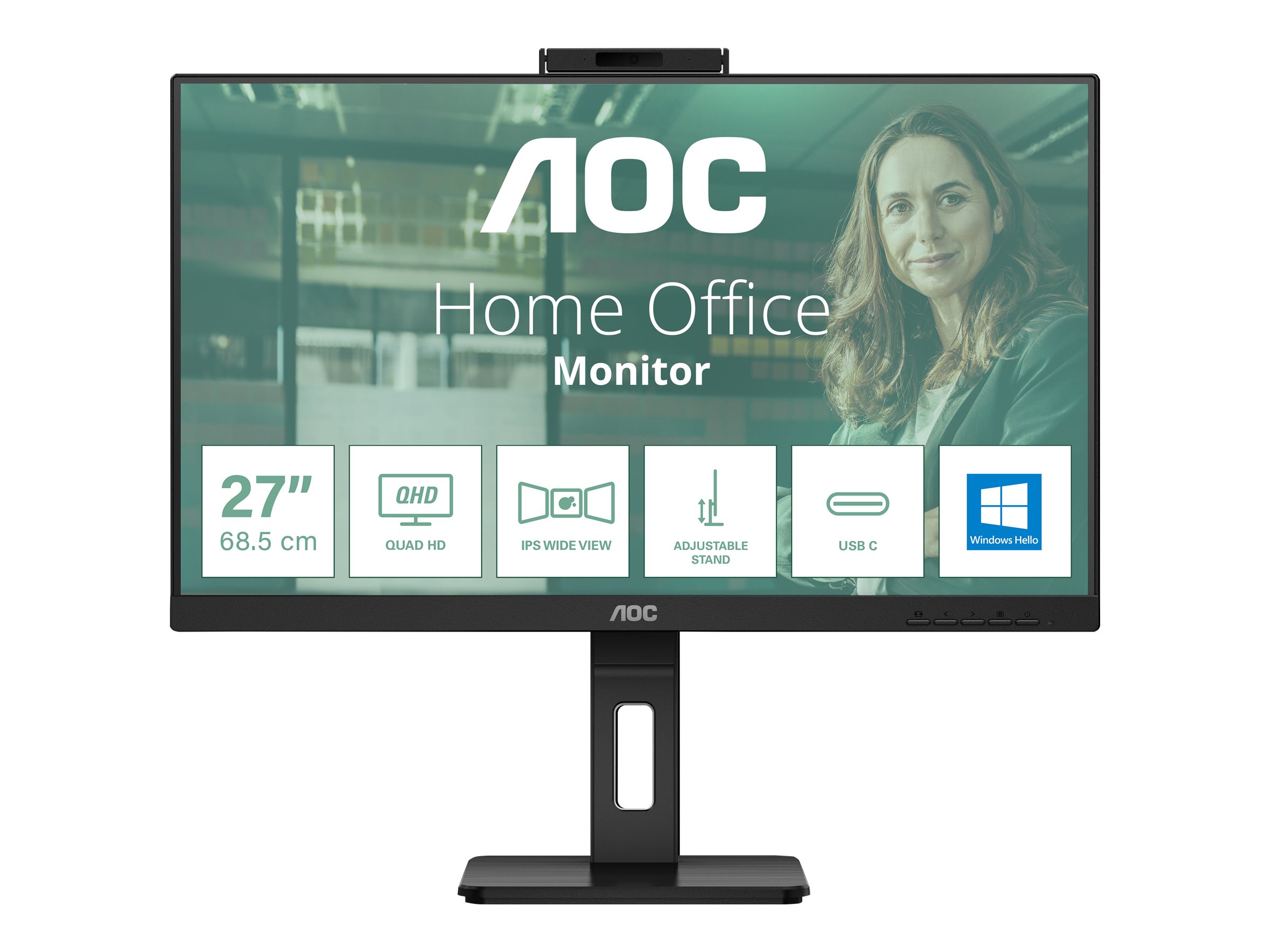 AOC | Q27P3QW | 27 " | IPS | QHD | 16:9 | 75 Hz | 4 ms | 2560 x 1440 pixels | 350 cd/m² | HDMI ports quantity 2 - Image 2