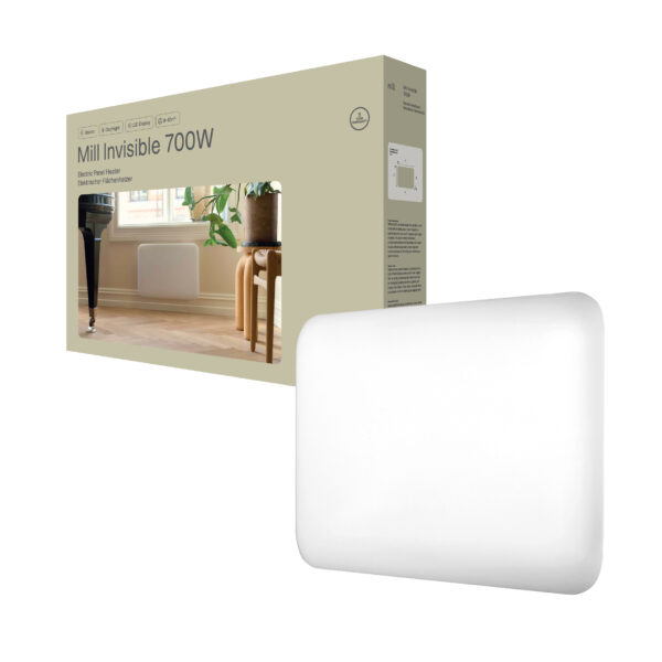 Mill IB700DN | Panel Heater | 700 W | Suitable for rooms up to 9-12 m² | White | Invisible Heater | IPX4