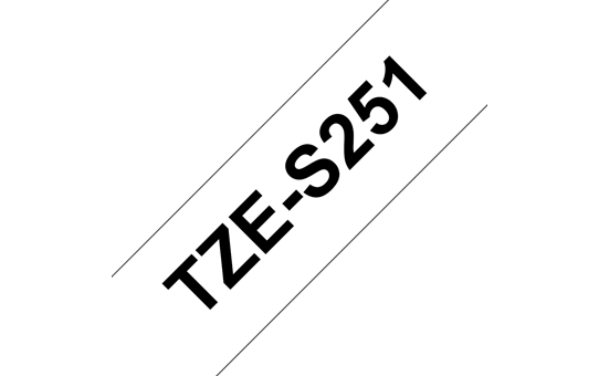 Brother | TZe-S251 Strong Adhesive Laminated Tape | Black on White | TZe | 8 m | 2.4 cm