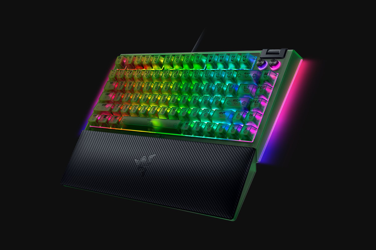 Razer | BlackWidow V4 75% | Mechanical Gaming Keyboard | Wired | US | Chroma RGB | Phantom Green Edition | Mechanical Switches - Image 5