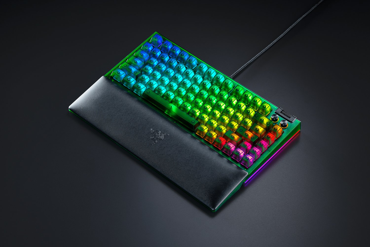 Razer | BlackWidow V4 75% | Mechanical Gaming Keyboard | Wired | US | Chroma RGB | Phantom Green Edition | Mechanical Switches - Image 9