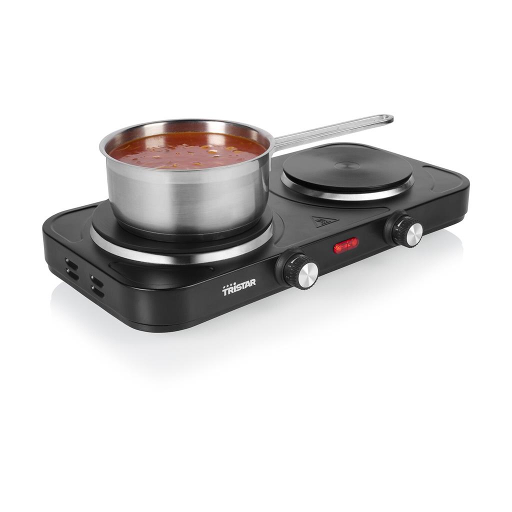 Tristar Table Hob | KP-6152 | Number of burners/cooking zones 2 | Black | Electric - Image 2