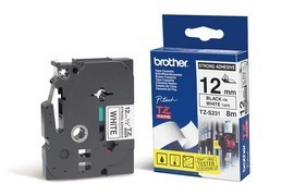 Brother | TZ-S231 Strong Adhesive Laminated Tape | Black on White | TZe | 8 m | 1.2 cm - Image 2