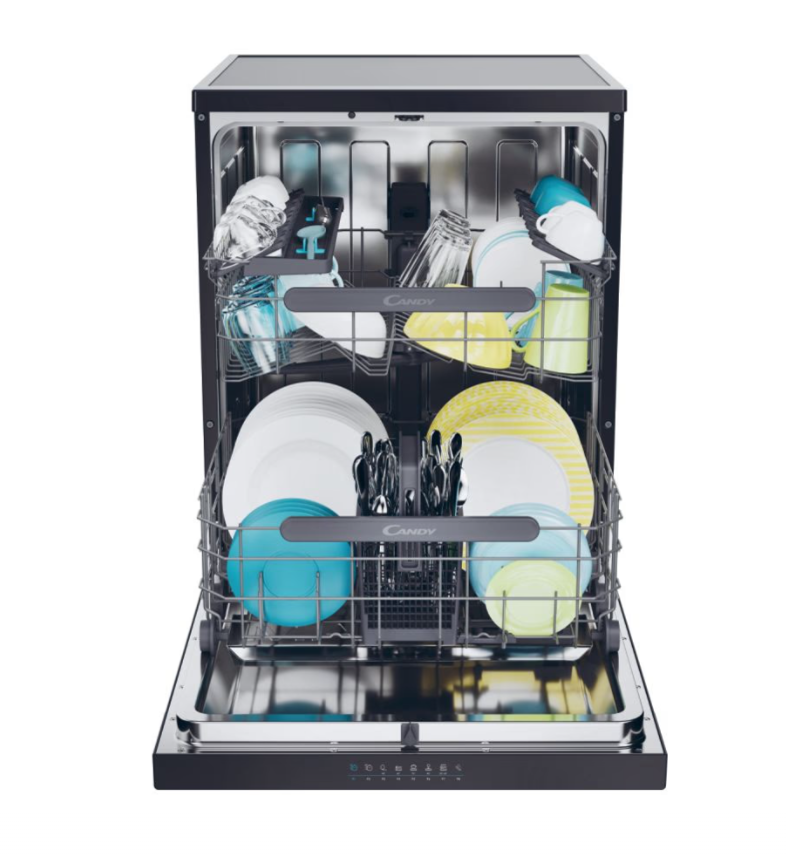 Dishwasher | CF 5C6F0B | Free standing | Width 59.7 cm | Number of place settings 15 | Number of programs 8 | Energy efficiency class C | Display | Black - Image 4