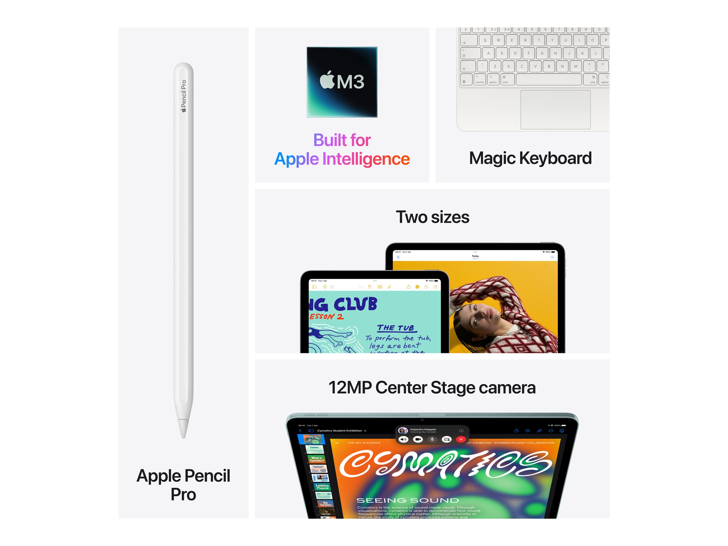 Apple | iPad Air Wi-Fi + Cellular | 13 " | Starlight | IPS | 2732 x 2048 pixels | Apple M3 | 8 GB | 512 GB | 3G | 4G | 5G | Wi-Fi | Front camera | 12 MP | Rear camera | 12 MP | Bluetooth | 5.3 | iPadOS | USB-C charging cable - Image 5