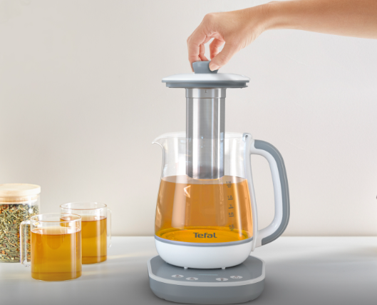 TEFAL Tastea Kettle | BJ551B10 | Tea Kettle | 1400 W | 1.5 L | Glass | 360° rotational base | Grey/White - Image 5