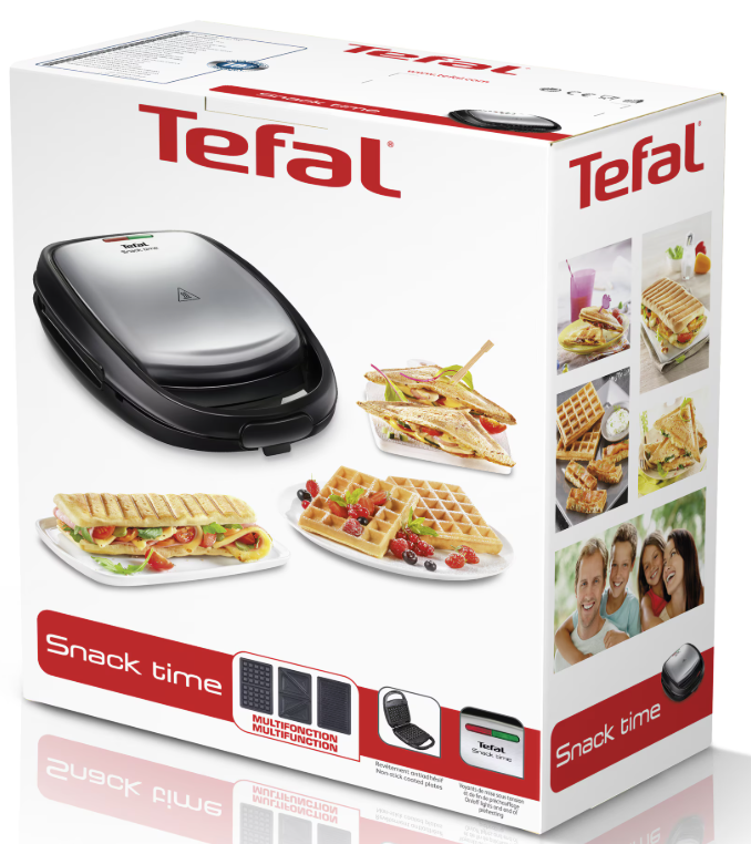 TEFAL Sandwich Maker | SW342D38 | 700 W | Number of plates 3 | Black/Stainless Steel - Image 3