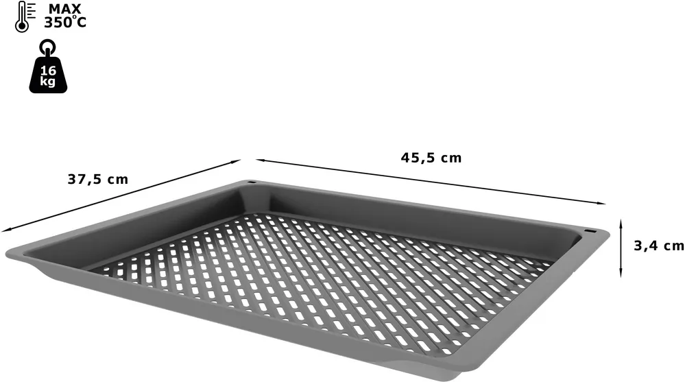 Bosch | Air Fry and Grill tray, 34 x 455 x 375 mm | HEZ629070 | Anthracite - Image 3