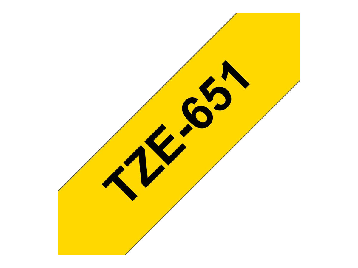 Brother | TZe-651 Laminated Tape | Black On Yellow | TZe | 8 m | 2.4 cm - Image 11