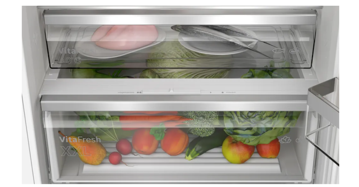 Bosch Refrigerator | KBN96VSE0 | Energy efficiency class E | Built-in | Combi | Height 193.5 cm | No Frost system | Fridge net capacity 285 L | Freezer net capacity 98 L | 34 dB | White - Image 4