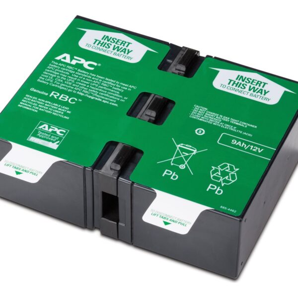 Schneider Electric APC replacement battery cartridge, VRLA battery, 9Ah, 24VDC | APCRBC124