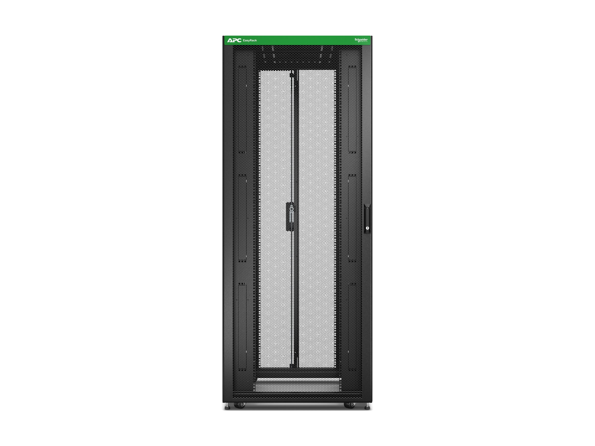 APC Easy Rack 800mm/42U/1000mm , with Roof, castors, feet and 4 Brackets, No Side panels, black | Schneider Electric