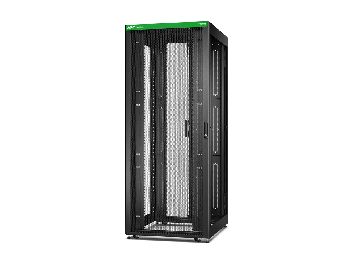APC Easy Rack 800mm/42U/1000mm , with Roof, castors, feet and 4 Brackets, No Side panels, black | Schneider Electric - Image 2