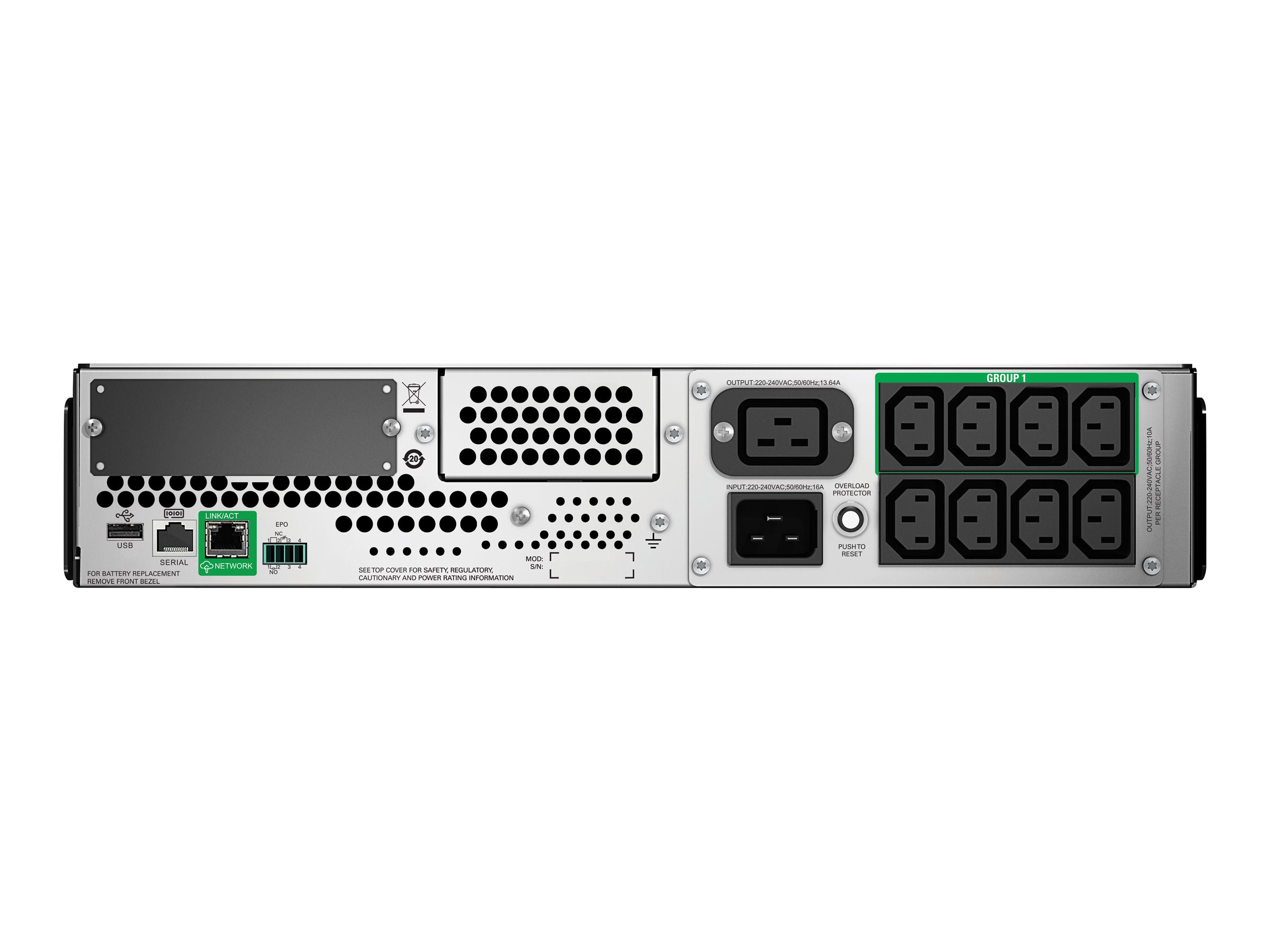 Schneider Electric Smart-UPS, Rackmount 2U, SmartConnect port + SmartSlot, AVR, LCD | SMT3000RMI2UC | 3000 VA | 2700 W - Image 3