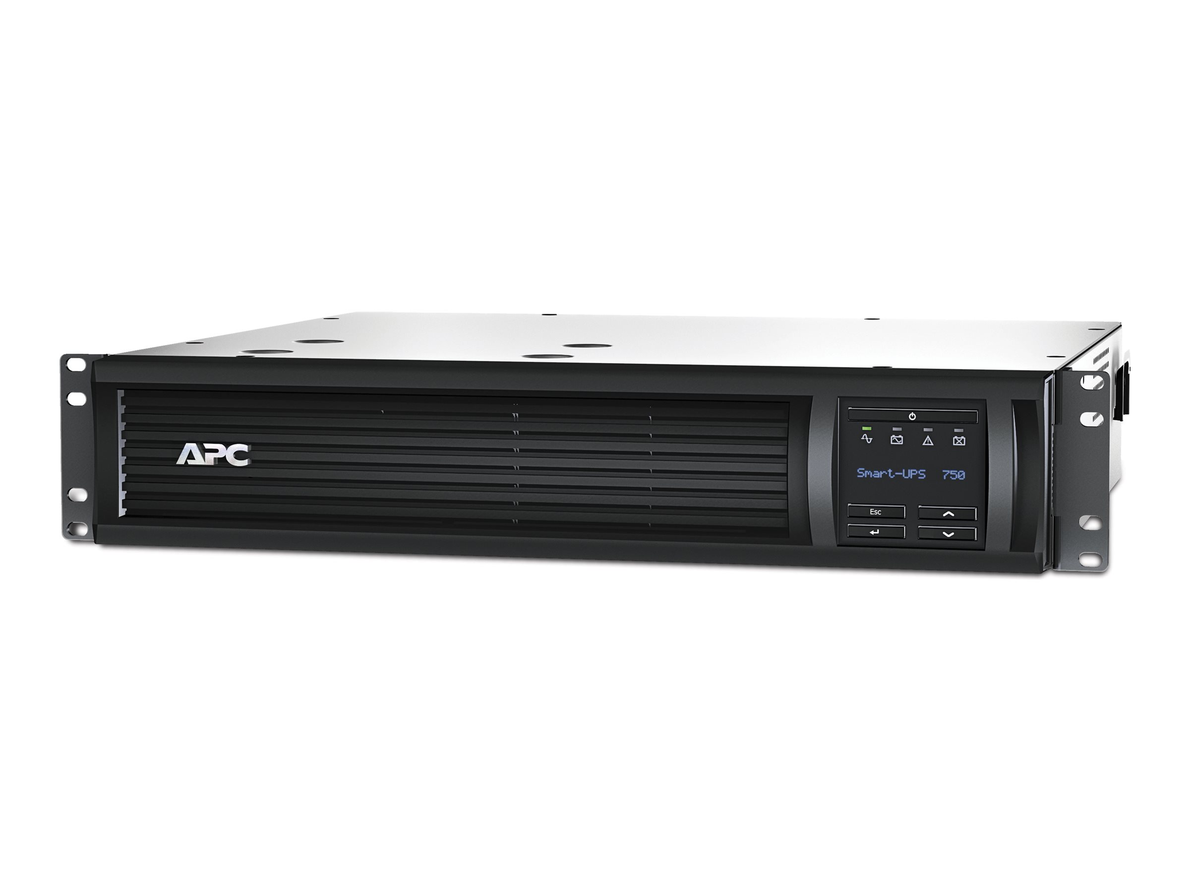 Schneider Electric APC Smart-UPS, Line Interactive, Rackmount 2U, 230V, 4x IEC C13 outlets, SmartSlot, AVR, LCD | SMT750RMI2U | 750 VA | 500 W