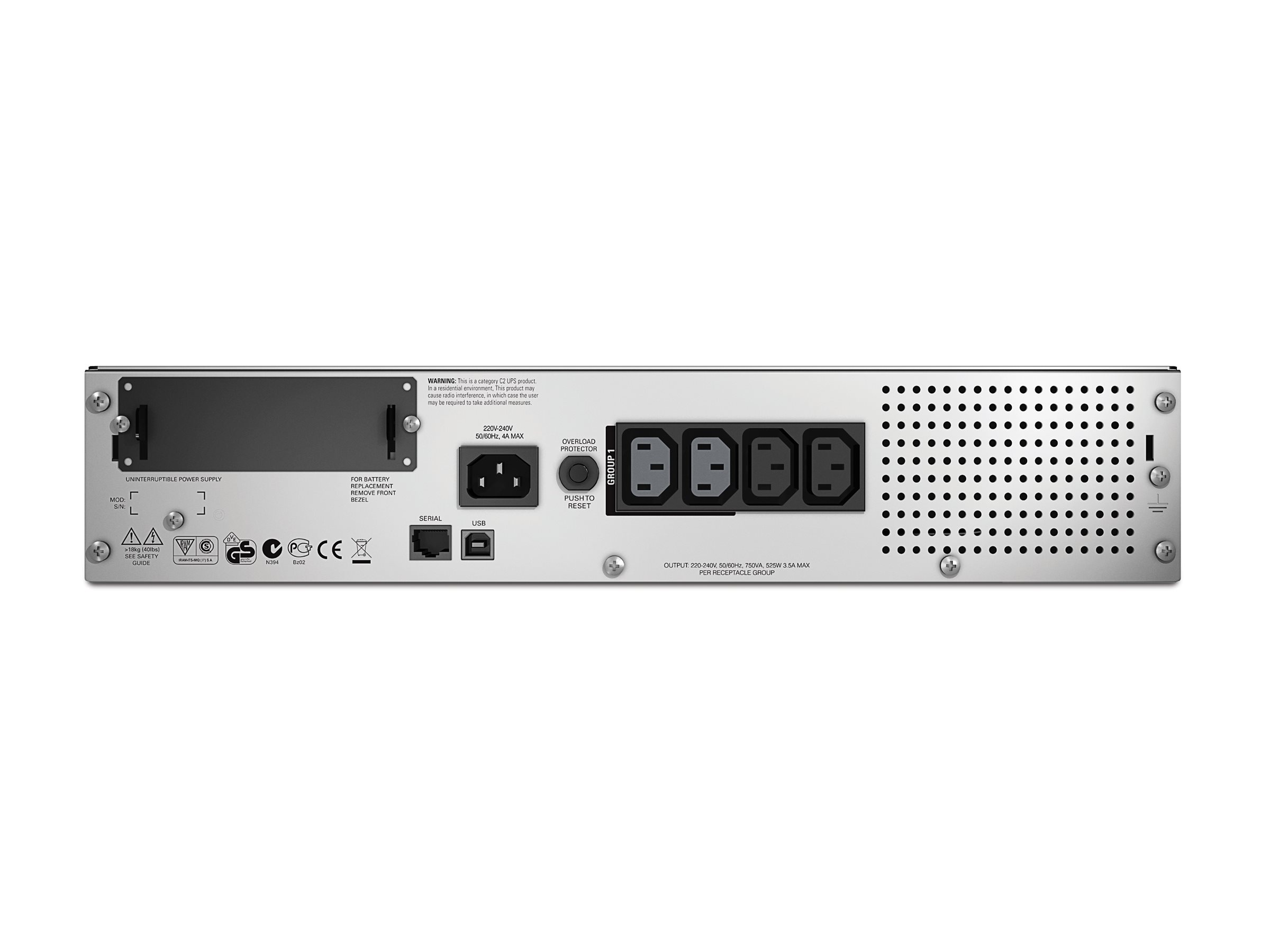 Schneider Electric APC Smart-UPS, Line Interactive, Rackmount 2U, 230V, 4x IEC C13 outlets, SmartSlot, AVR, LCD | SMT750RMI2U | 750 VA | 500 W - Image 3