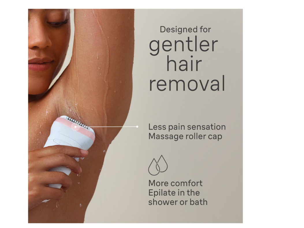 Braun Epilator | 7-000 Silk-épil 7 | Operating time (max) 40 min | Number of power levels 1 | Wet & Dry | White/Pink - Image 4