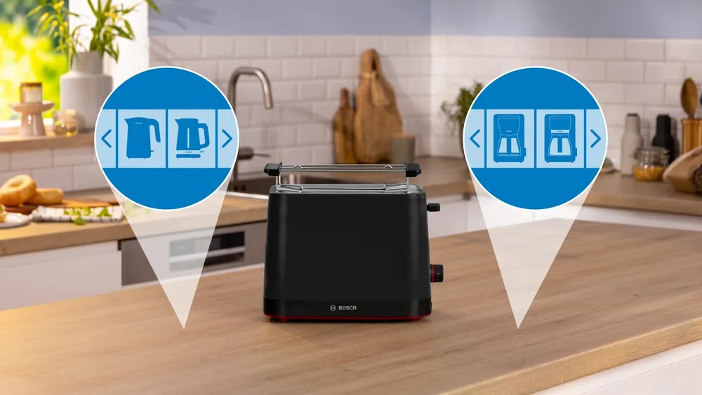 Bosch Compact Toaster | TAT3M123 MyMoment | Power 950 W | Number of slots 2 | Housing material Plastic | Black - Image 3