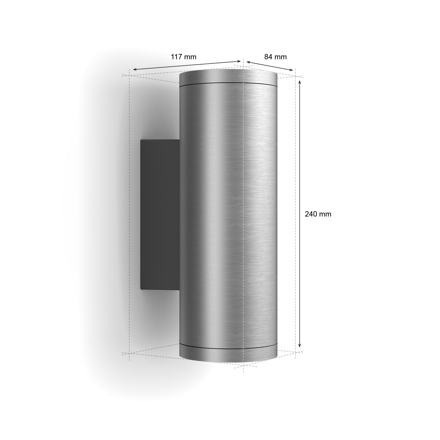 Philips Hue WCA Appear Outdoor Wall Lantern, Inox | 8 W | 2000-6500 Hue White Colour Ambiance - Image 4