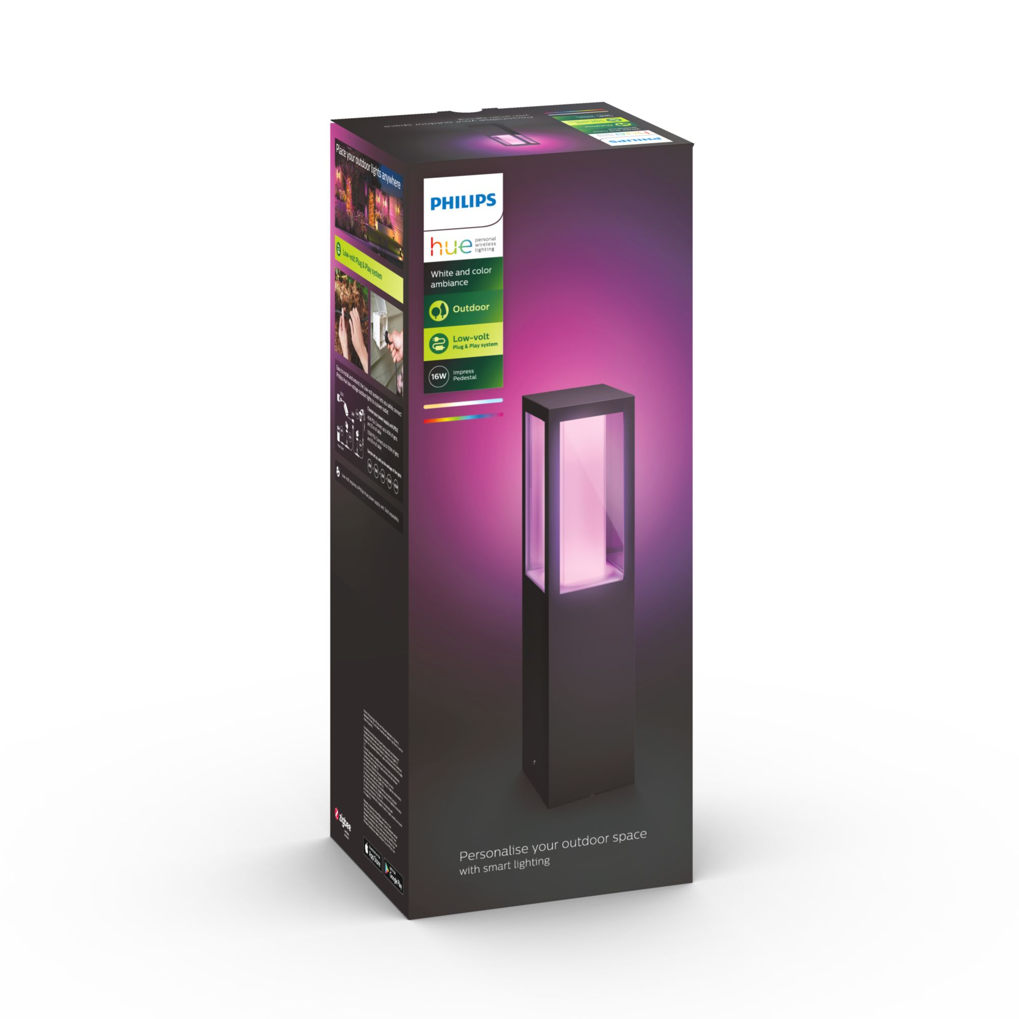 Philips Hue WCA Impress Outdoor Pedestal Lantern 24V | 8 W | 2000-6500 Hue White Colour Ambiance - Image 5
