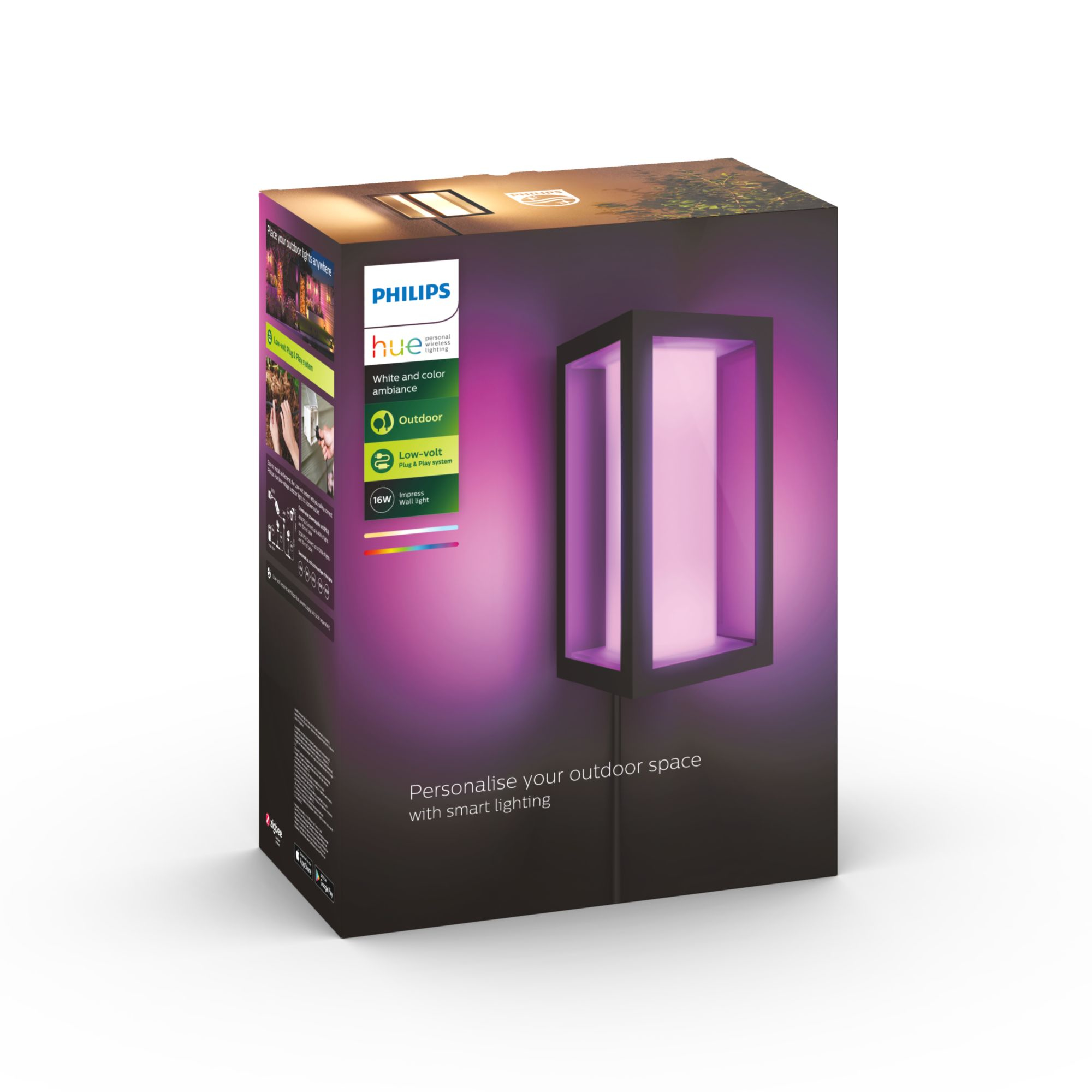 Philips Hue WCA Impress Outdoor Wall Lantern 24V | 8 W | 2000-6500 Hue White Colour Ambiance - Image 4
