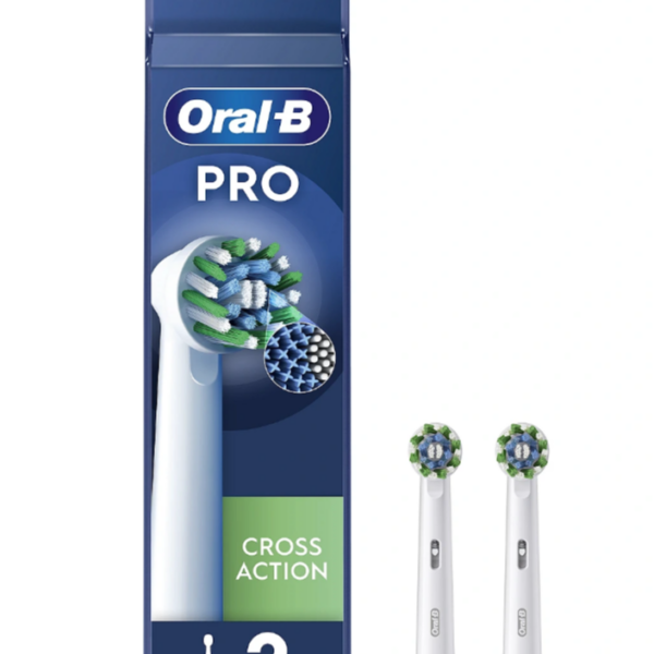 Oral-B | Replaceable toothbrush heads | EB50RX-2 Cross Action Pro | Heads | For adults | Number of brush heads included 2 | White