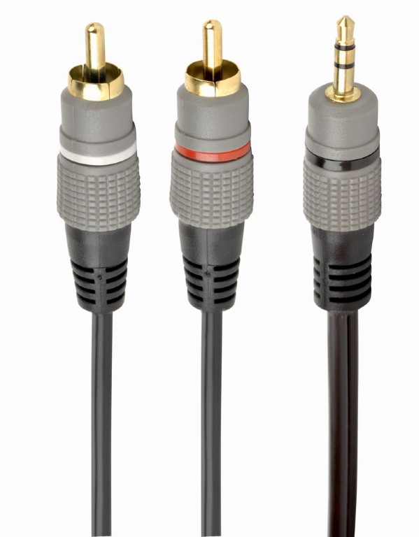 Cablexpert 3.5 mm stereo plug to 2xRCA plugs, gold-plated connectors, 1.5 | CCA-352-1.5M