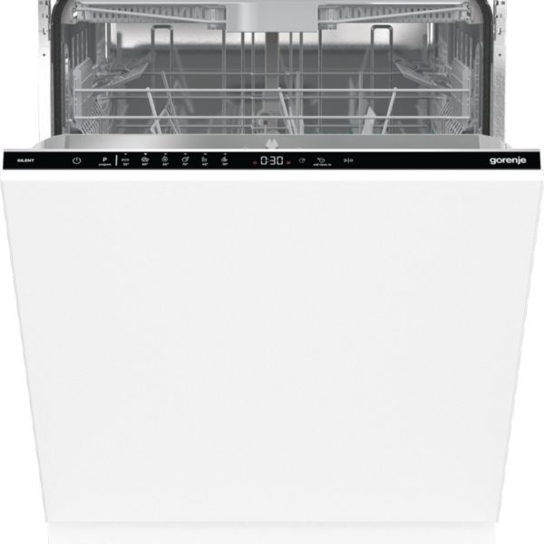 Dishwasher | GV643E90 | Built-in | Width 60 cm | Number of place settings 16 | Number of programs 6 | Energy efficiency class E | Display | AquaStop function | White