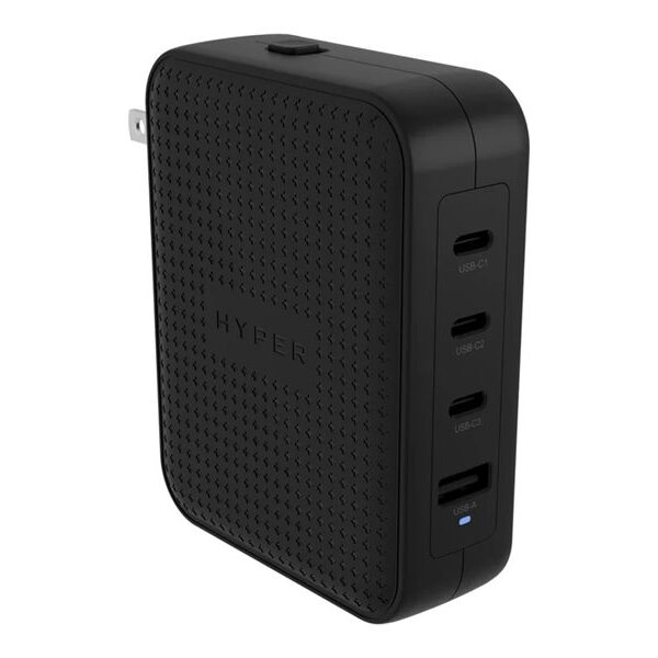 Hyper HyperJuice 145W USB-C GaN Travel Charger with 4 Ports - Black | Hyper