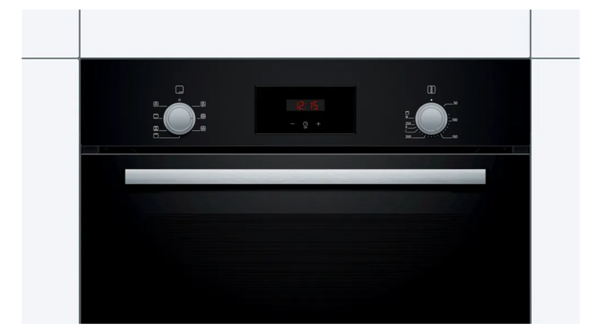 Bosch | Oven | HBF133BA0 | 66 L | Electric | EcoClean | Knobs | Height 59.5 cm | Width 59.4 cm | Black - Image 2