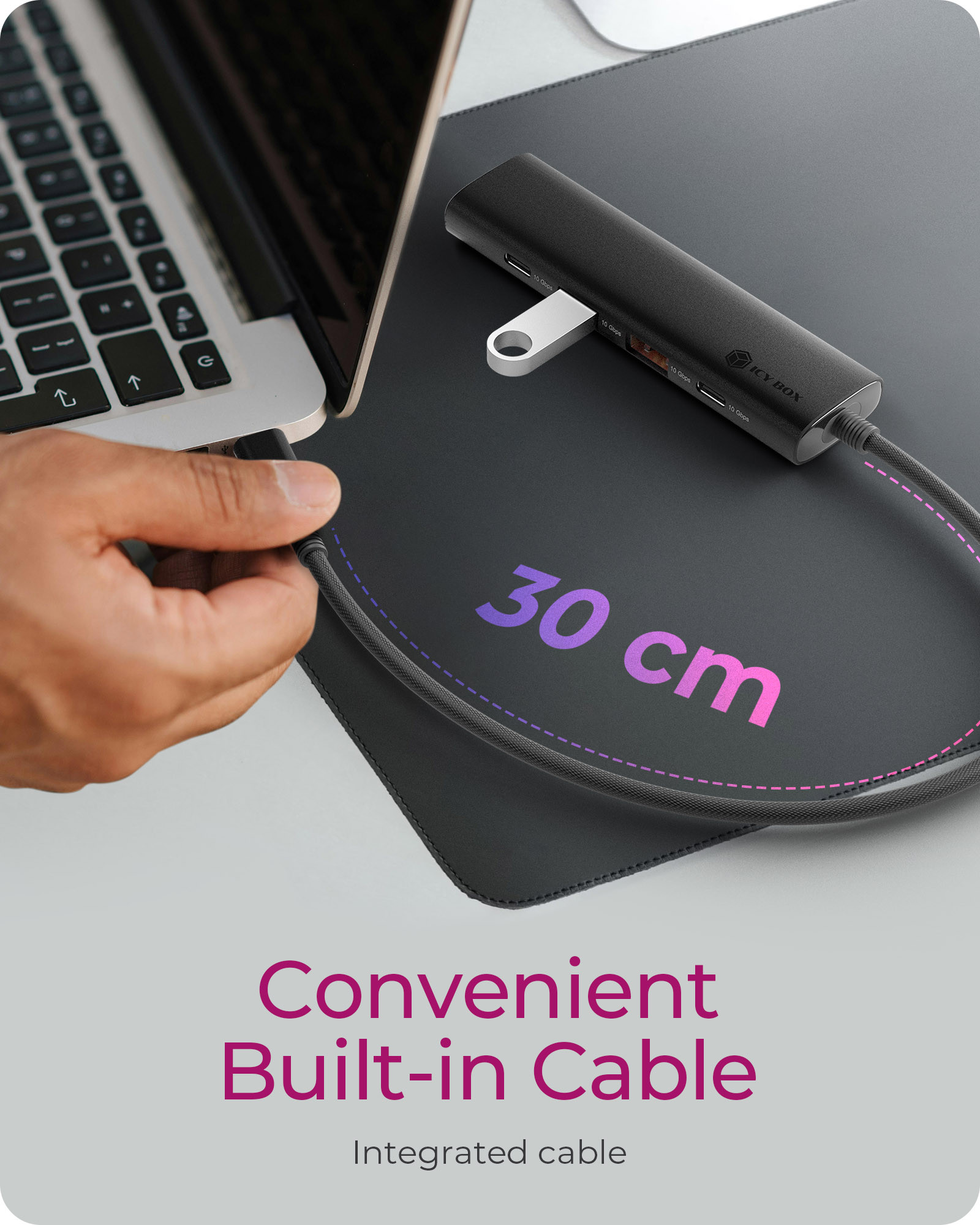 Raidsonic | 4-Port USB 3.2 Gen 2 Hub with Power Delivery | IB-HUB1437-CPD - Image 3