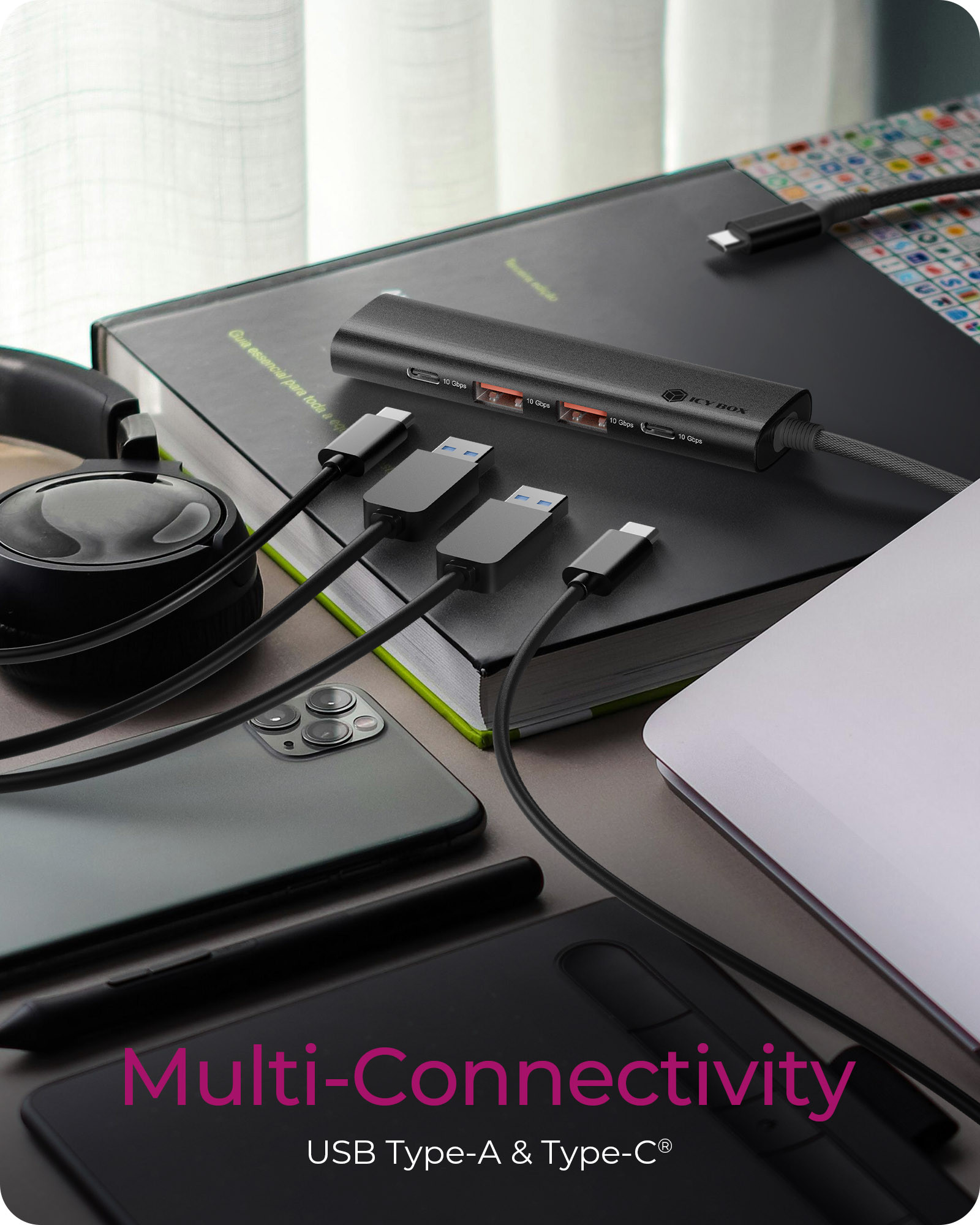 Raidsonic | 4-Port USB 3.2 Gen 2 Hub with Power Delivery | IB-HUB1437-CPD - Image 4