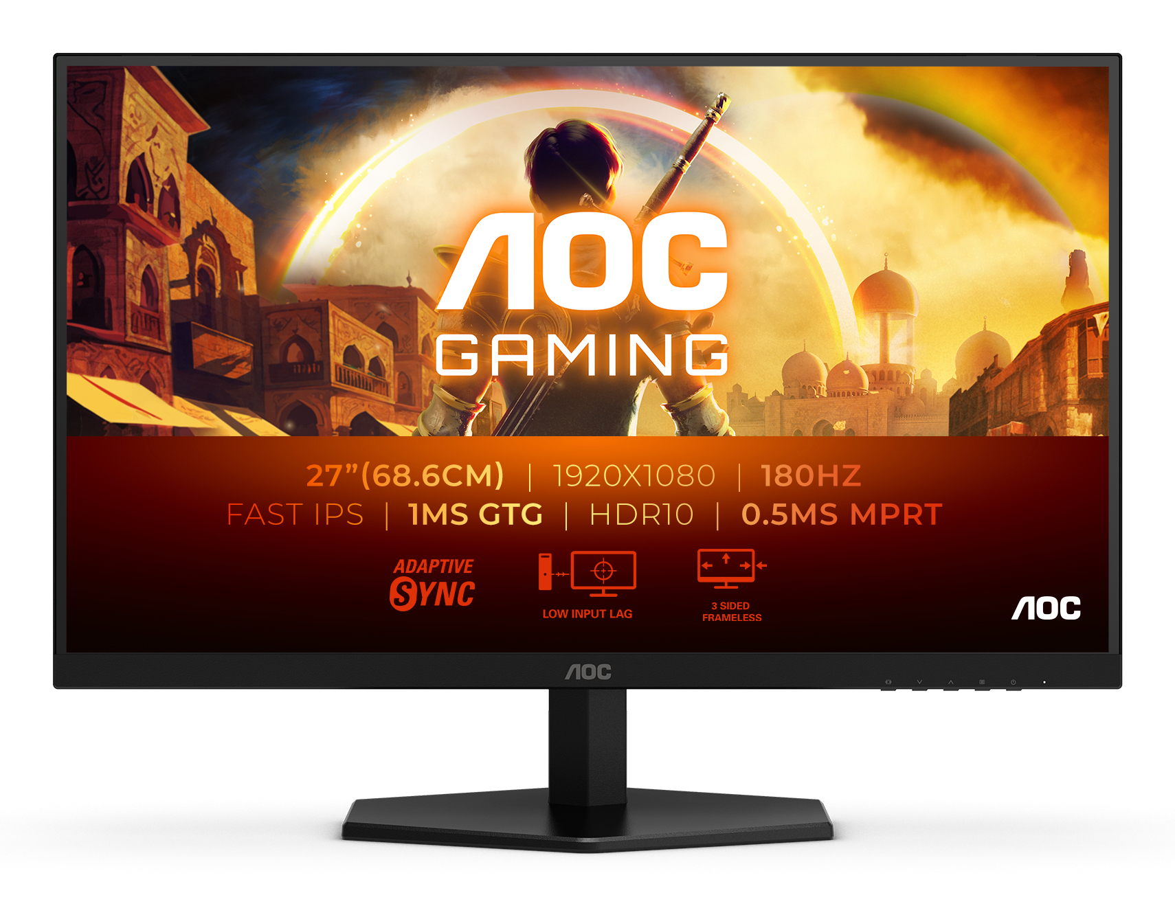 AOC | 27G42E | 27 " | IPS | FHD | 16:9 | 180 Hz | 1 ms | 1920 x 1080 pixels | 300 cd/m² | HDMI ports quantity 1 | Black