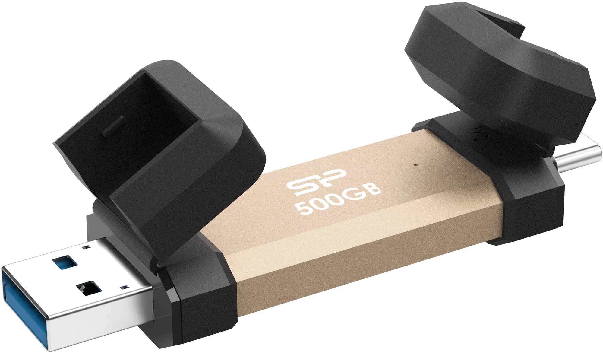 Silicon Power DS72 | 500 GB | USB Type-A/USB Type-C 3.2 Gen 2 | Gold