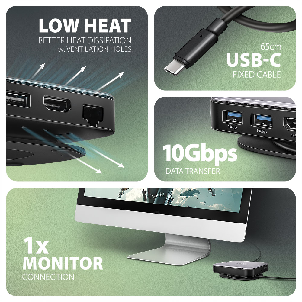 AXAGON USB-C 10Gbps UFO 9in1 Hub | HMC-UFO - Image 5