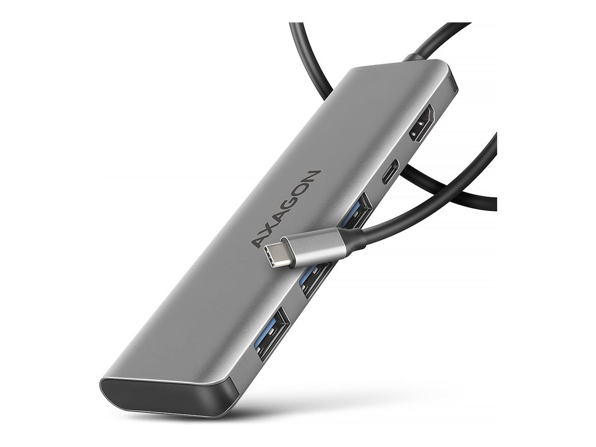AXAGON USB 5Gbps hub, 3x USB-A, HDMI 4k/30Hz, PD 100W, 100cm USB-C cable | HMC-5H - Image 2