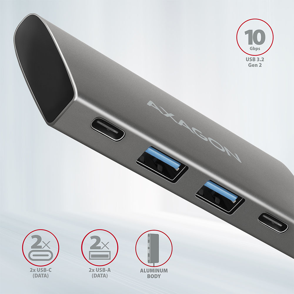 AXAGON SuperSpeed USB-C 10 Gbps SPEEDSTER 4 Hub | HMC-4G2 - Image 3