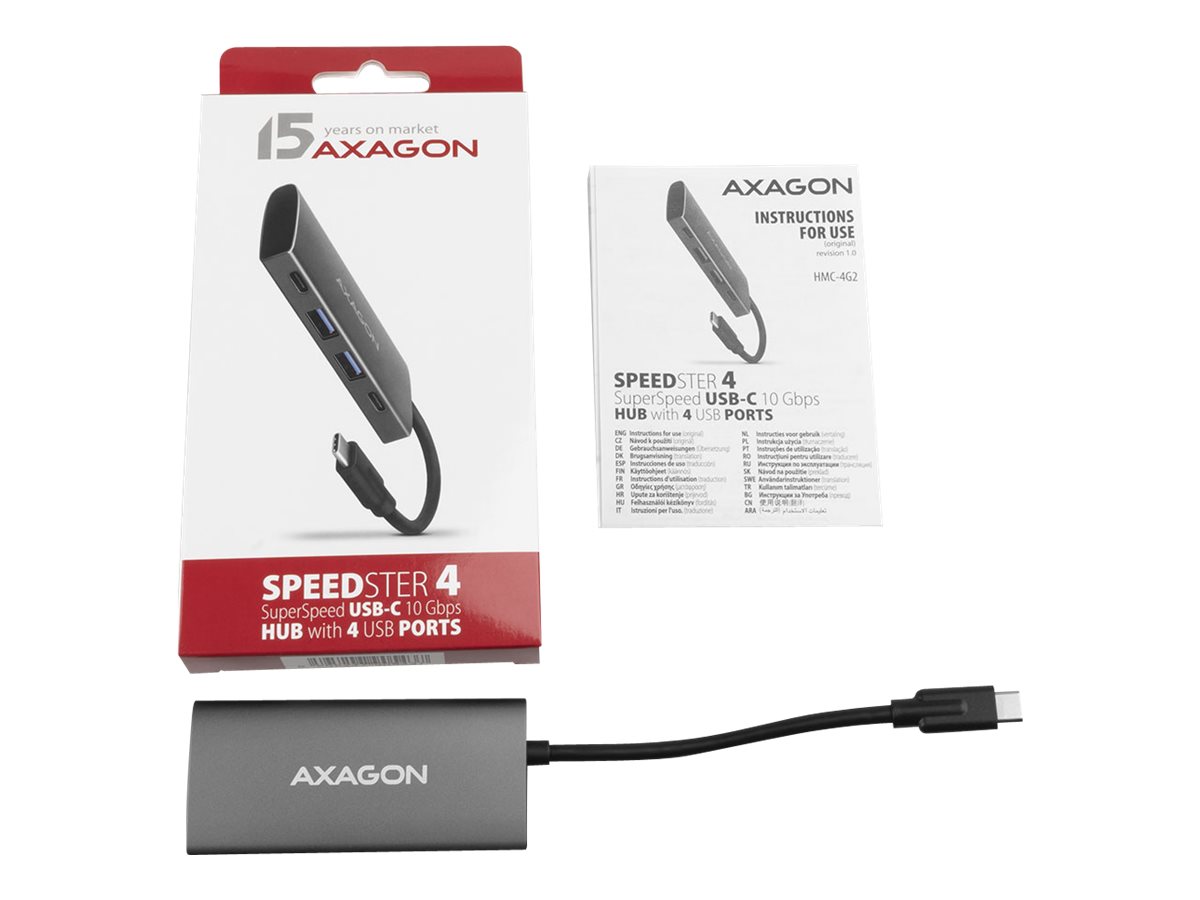 AXAGON SuperSpeed USB-C 10 Gbps SPEEDSTER 4 Hub | HMC-4G2 - Image 13