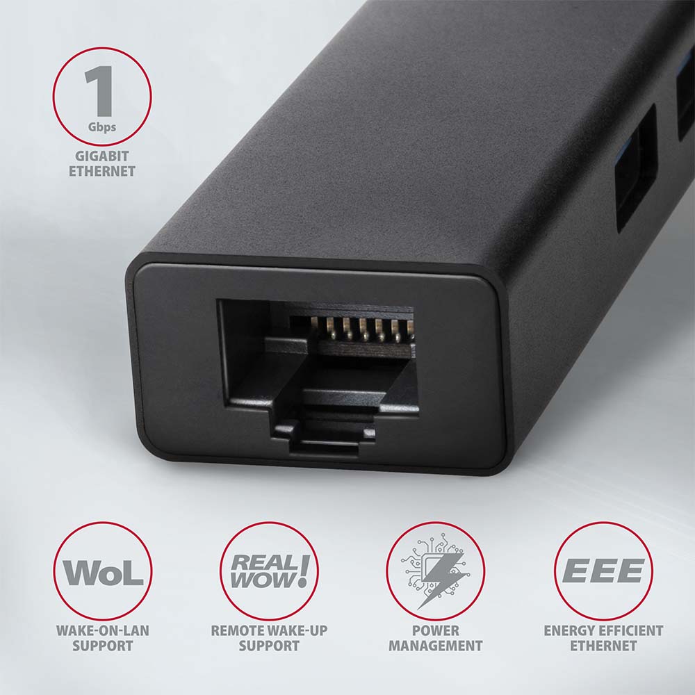 AXAGON SuperSpeed USB-A Hub and Gigabit LAN | HMA-GL3A - Image 4