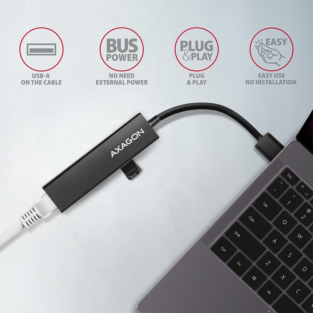 AXAGON SuperSpeed USB-A Hub and Gigabit LAN | HMA-GL3A - Image 5